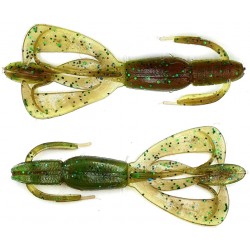 Силіконова приманка на хижу рибу, Taipan Crazy Flip, 2,8 дюйма, 8шт/уп, колір №13 Green pumpkin сhartrease neon